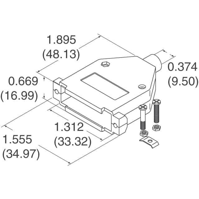 979-015-010R031 NorComp Inc.  Capots de connecteurs D-Sub en forme de D